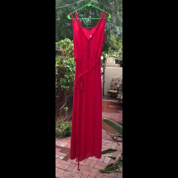 VENUS NWTs Barberry Geranium Pink Braided Deets Maxi Dress Greek Goddess Vibes M - Picture 7 of 14